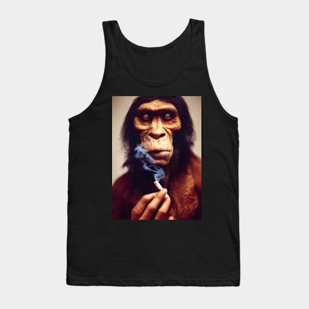 Smoker Neanderthal man Tank Top by Nysa Design